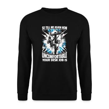 Electrician on the mast - your way to becoming an electricity professional! - Unisex Sweatshirt - black - Front - Alina (178cm) & Michal (187cm)