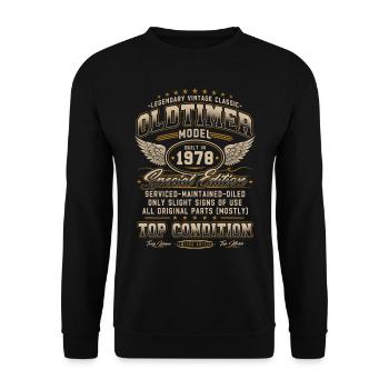 Vintage Car Year 1978 Vintage Birthday Gift - Unisex Sweatshirt - black - Front - Alina (178cm) & Michal (187cm)