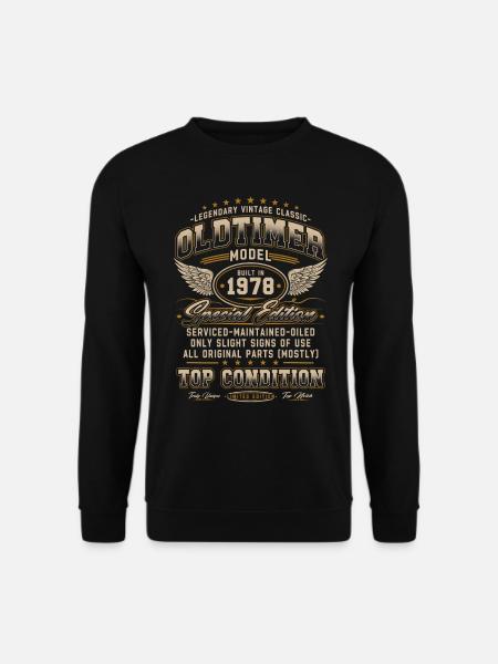 Oldtimer Baujahr 1978 Jahrgang Geburtstag Geschenk - Unisex Pullover - Schwarz