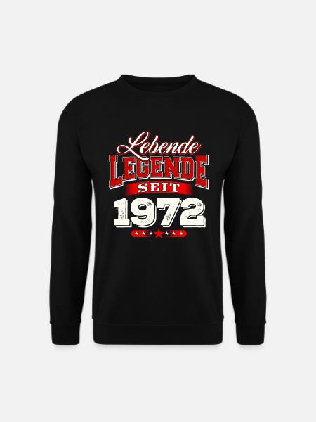 1972 Geburtsjahr Geburtstag Geburt geboren - Unisex Pullover - Schwarz