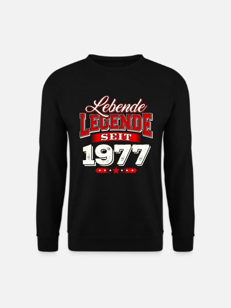 1977 Geburtsjahr Geburtstag Geburt geboren - Unisex Pullover - Schwarz