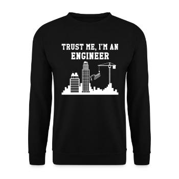 Trust me, I'm an engineer - Unisex Pullover - Schwarz - Vorne - Alina (178cm) & Michal (187cm)