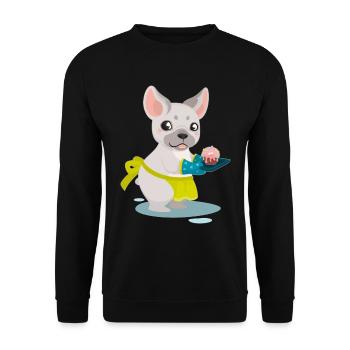 Cute Bulldog Cake Puppy Puppy Pug Gift - Unisex Sweatshirt - black - Front - Alina (178cm) & Michal (187cm)