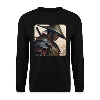 Lone Samurai Warrior Japan Asia Kendo Ninja - Unisex Sweatshirt - black - Front - Alina (178cm) & Michal (187cm)