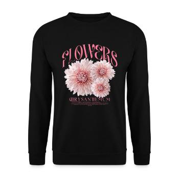 Chrysanthèmes, Chrysanthèmes, Fleur, Fleurs - Sweat-shirt Unisexe - noir - Devant - Alina (178cm) & Michal (187cm)
