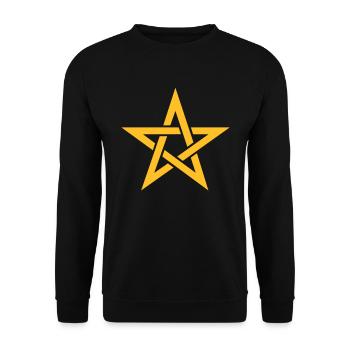 Pentagram, Magic, Wicca, Pagan, Witchcraft, Symbol - Unisex Sweatshirt - black - Front - Alina (178cm) & Michal (187cm)