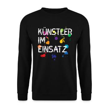 Artiste en utilisation cadeau art - Sweat-shirt Unisexe - noir - Devant - Alina (178cm) & Michal (187cm)