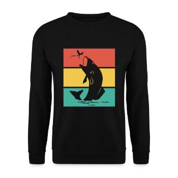 Poisson poisson coloré - Sweat-shirt Unisexe - noir - Devant - Alina (178cm) & Michal (187cm)