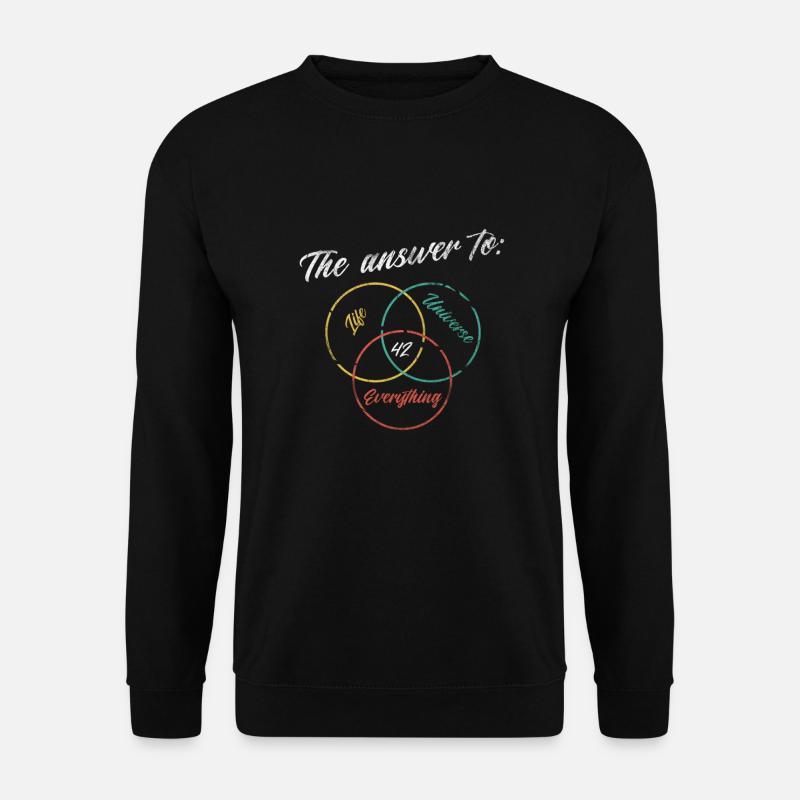 The Answer is 42 nerdy geek used look - Unisex Pullover - Schwarz