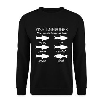 Fische verstehen Emotion Understand Fish - Unisex Pullover - Schwarz - Vorne - Alina (178cm) & Michal (187cm)