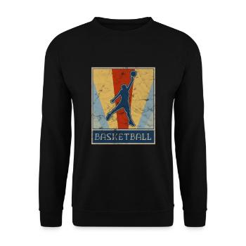 Basketball Sports Basket dunking Korb used - Unisex Pullover - Schwarz - Vorne - Alina (178cm) & Michal (187cm)