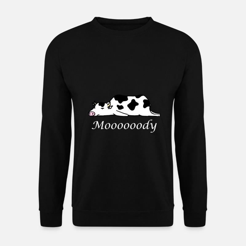 Kuh stimmung müde süß pms - Unisex Pullover - Schwarz