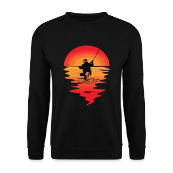 Fly Fishing Fly Fishing Anglers & Fishermen - Unisex Sweatshirt - black - Front - Alina (178cm) & Michal (187cm)