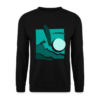 Paragliding Paper Cut Paraglider - Unisex Sweatshirt - black - Front - Alina (178cm) & Michal (187cm)