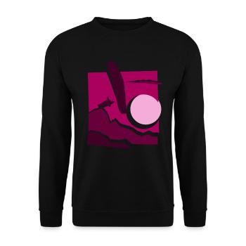 Paragliding paper cut paraglider pink - Unisex Sweatshirt - black - Front - Alina (178cm) & Michal (187cm)