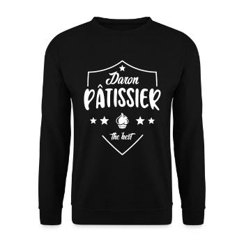 Daron Pâtissier Pour Papa Pâtissier - Sweat-shirt Unisexe - noir - Devant - Alina (178cm) & Michal (187cm)