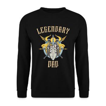 Dieu Viking Divin Légendaire Papa - Sweat-shirt Unisexe - noir - Devant - Alina (178cm) & Michal (187cm)