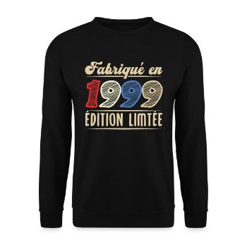 Fabriqué en 1999, Vintage cadeau d'anniversaire - Sweat-shirt Unisexe - noir - Devant - Alina (178cm) & Michal (187cm)