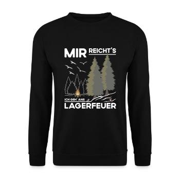 Lagerfeuer Machen - Unisex Pullover - Schwarz - Vorne - Alina (178cm) & Michal (187cm)
