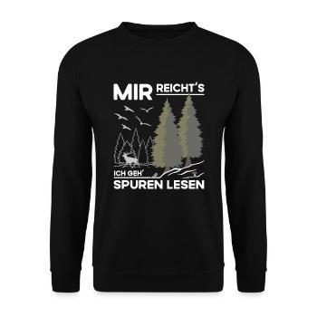 Spuren Lesen - Unisex Pullover - Schwarz - Vorne - Alina (178cm) & Michal (187cm)