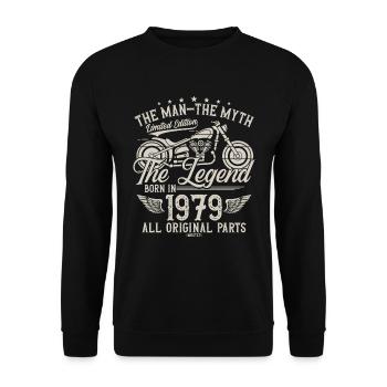 1979 Vintage homme mythe légende moto - Sweat-shirt Unisexe - noir - Devant - Alina (178cm) & Michal (187cm)