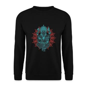 Ganesha - LIMITED BLUE EDITION - Unisex Pullover - Schwarz - Vorne - Alina (178cm) & Michal (187cm)