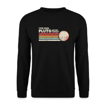 N'oubliez jamais le graphique de Pluton. Style rétro drôle - Sweat-shirt Unisexe - noir - Devant - Alina (178cm) & Michal (187cm)