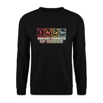 Sarkasmus Wissenschaft Elemente Design. Lustiger Sarkastiker - Unisex Pullover - Schwarz - Vorne - Alina (178cm) & Michal (187cm)