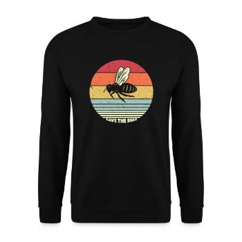 Save The Bees Design. Retro Style Climate Change - Unisex Sweatshirt - black - Front - Alina (178cm) & Michal (187cm)