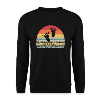 Nehmen Sie es einfach auf mich Meine Frau ist schwanger Produkt. - Unisex Pullover - Schwarz - Vorne - Alina (178cm) & Michal (187cm)
