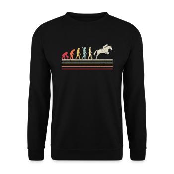 Horse Racing Product. Retro Style Print For Jockey - Unisex Sweatshirt - black - Front - Alina (178cm) & Michal (187cm)