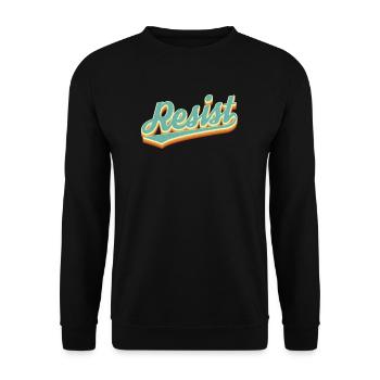 Produit de résistance rétro et vintage. Impression féministe des années 70 - Sweat-shirt Unisexe - noir - Devant - Alina (178cm) & Michal (187cm)