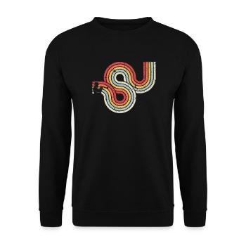 Trumpet Product. Retro Style Print For Trumpet - Unisex Sweatshirt - black - Front - Alina (178cm) & Michal (187cm)