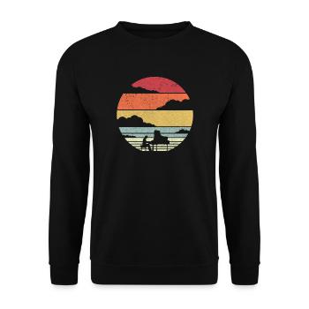 Piano Product. Retro Style Print For Pianist - Unisex Sweatshirt - black - Front - Alina (178cm) & Michal (187cm)