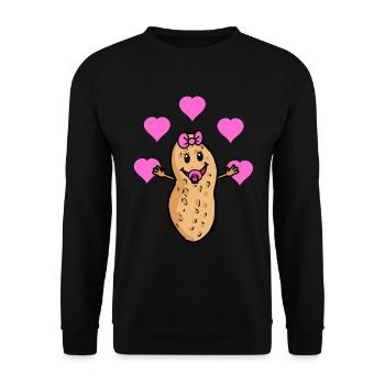 Warm Peanut Baby Parents Grandparents Drawing - Unisex Sweatshirt - black - Front - Alina (178cm) & Michal (187cm)