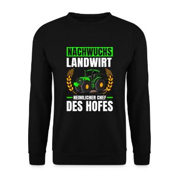 Landwirtschaft Nachwuchs Landwirt Traktor - Unisex Pullover - Schwarz - Vorne - Alina (178cm) & Michal (187cm)