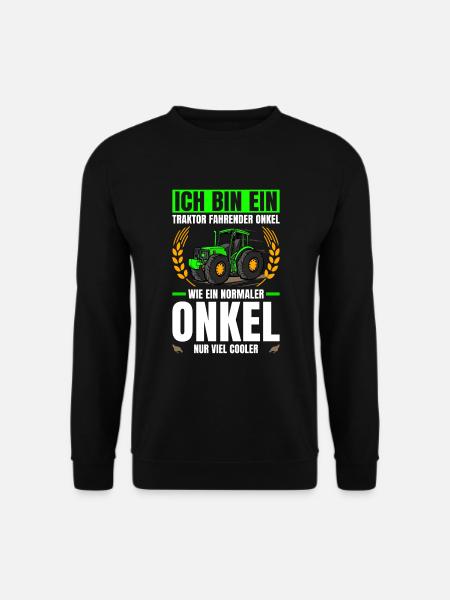 Landwirtschaft Traktor Fahrender Onkel Trecker - Unisex Pullover - Schwarz