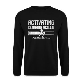 Climbing Bouldering Mountaineers Climbers Boulder - Unisex Sweatshirt - black - Front - Alina (178cm) & Michal (187cm)