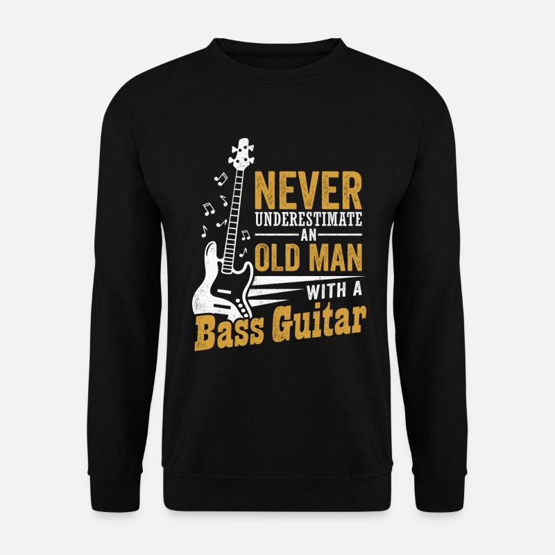 Bassist Alter Mann Bassist Musiker Pension - Unisex Pullover - Schwarz