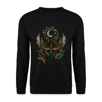 Moths Death s Head T Shirt - Unisex Sweatshirt - black - Front - Alina (178cm) & Michal (187cm)