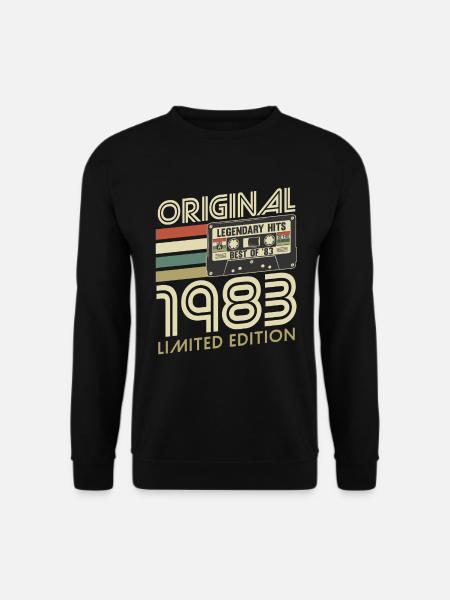 Original 1983 Vintage Vintage Birthday Retro - Sweat-shirt Unisexe - noir