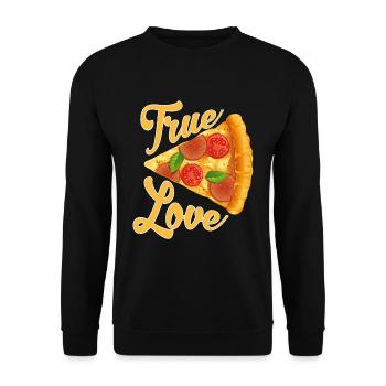 Pizza true love - Unisex Sweatshirt - black - Front - Alina (178cm) & Michal (187cm)