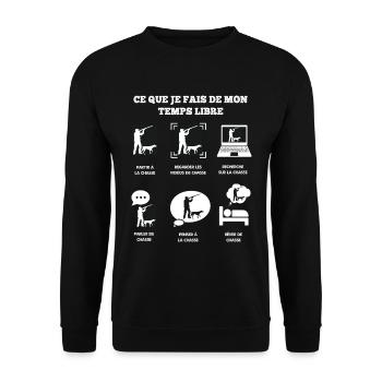 Chasse temps libre - Sweat-shirt Unisexe - noir - Devant - Alina (178cm) & Michal (187cm)