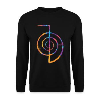Reiki - Unisex Pullover - Schwarz - Vorne - Alina (178cm) & Michal (187cm)