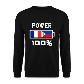 The Philippines and France Power 100% - Unisex Sweatshirt - black - Front - Alina (178cm) & Michal (187cm)
