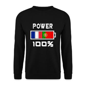 Le Portugal et la France Power 100 % - Sweat-shirt Unisexe - noir - Devant - Alina (178cm) & Michal (187cm)