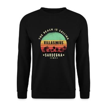 Villasimius Sardinien Italien Strand Design - Unisex Pullover - Schwarz - Vorne - Alina (178cm) & Michal (187cm)