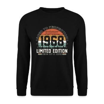 Avril 1968 Vintage vintage cadeau d’anniversaire - Sweat-shirt Unisexe - noir - Devant - Alina (178cm) & Michal (187cm)