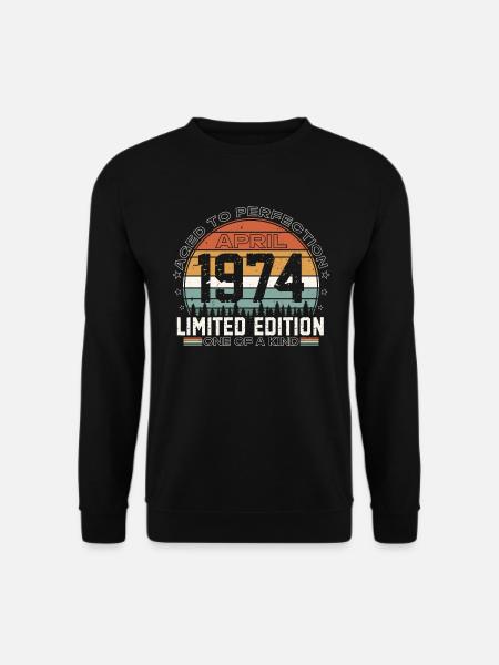 April 1974 Vintage Jahrgang Geburtstag Geschenk - Unisex Pullover - Schwarz