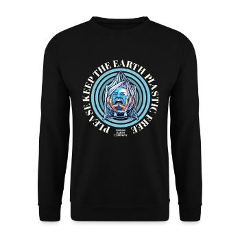 Plastic-free soil - Unisex Sweatshirt - black - Front - Alina (178cm) & Michal (187cm)